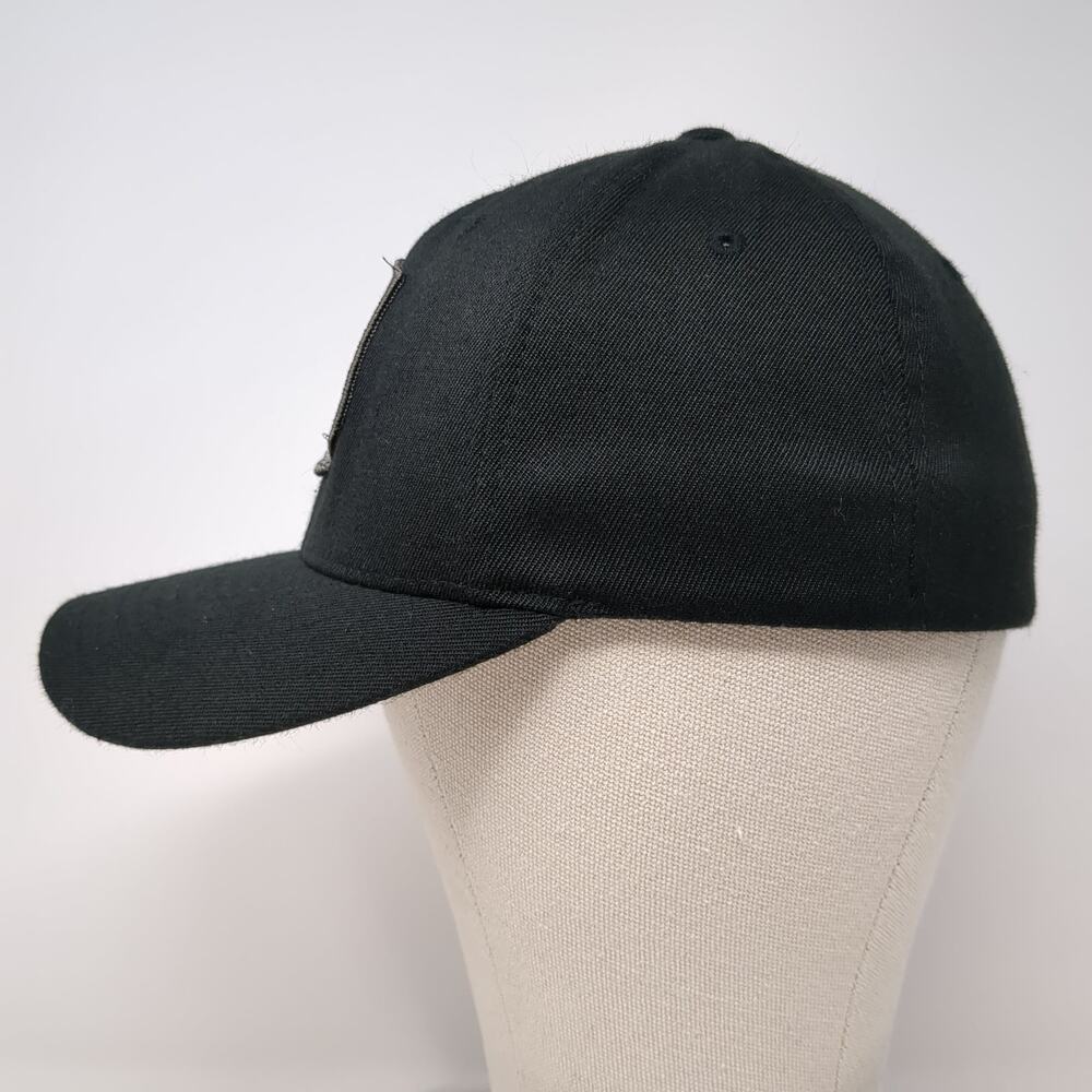 Walker Patch Fitted Baseball Cap Solid Black Medi… - image 3
